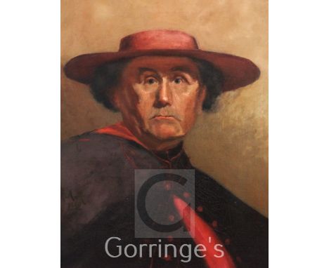 English Schooloil on canvas,Portrait of a cardinal,20 x 16in.