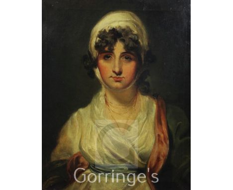Early 19th century English Schooloil on canvas,Portrait of a young woman,24 x 20in.