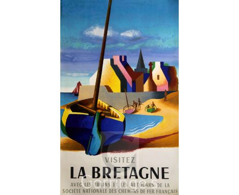 Jacques Nathan-Garamond (1910-2001)colour lithograph,Visitez La Bretagne, SNCF poster, 1956 Imprimerie Perceval, Paris39.5 x 