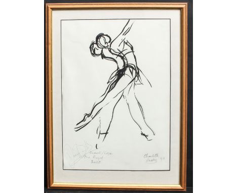 Charlotte Fawley (British, b.1935) ‘Bussell / Cope The Royal Ballet’ pen and ink, inscribed lower left, signed and dated (19)