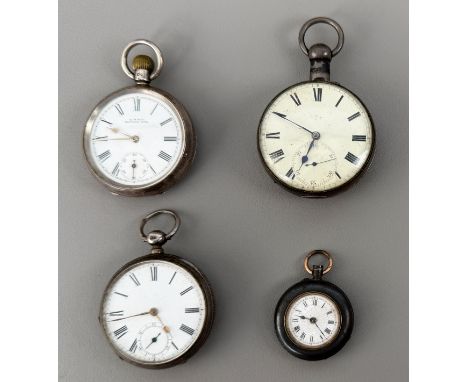 Three 19th century silver cased pocket watches - including a George III watch hallmarked Chester 1818, originally pair cased,