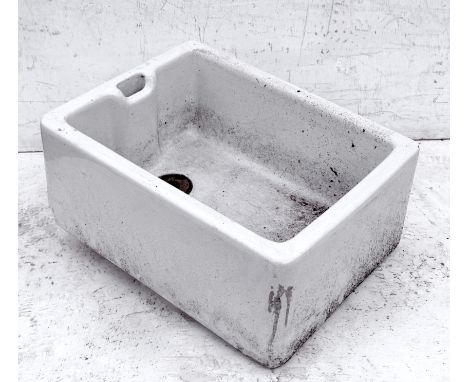 A vintage glazed china Belfast sink - 62 x 47cm.