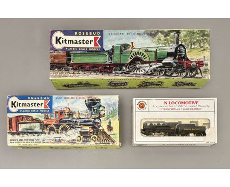 A small group of boxed N gauge model railway - including a Bachmann 51551 Prairie 2-6-2 Union Pacific loco and tender; and fi