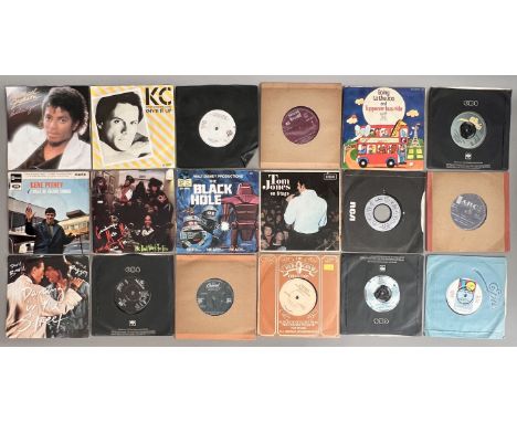 Vinyl 7" singles: 1960s-80s, a small collection, approx. 40 - including The Beatles x 2; The Rolling Stones; Star Wars Book a