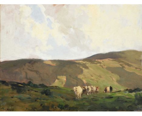 James Humbert Craig RHA (1877-1944) Irish "Innaglush, Cushendun, Co. Antrim"Signed, inscribed to artist's label verso, oil on