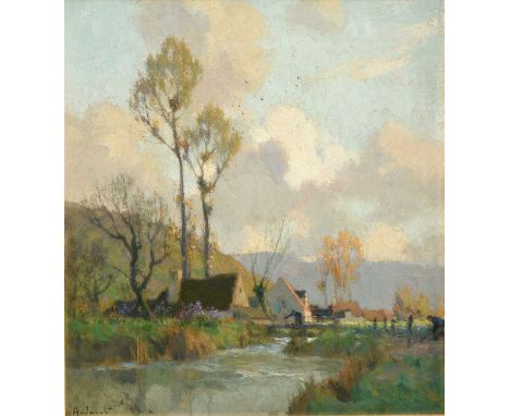 Alexandre Jacob (1876-1972) French"Belle Matinee"Signed, oil on board, 24.5cm by 22.5cm In a broadly good and stable state of