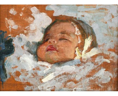 Alexander Jamieson (1873-1937) ScottishStudy of a child's head - Portrait of CatherineInscribed verso, oil on panel, 12.5cm b