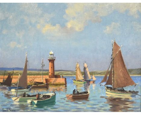 Bernard Ninnes RBA, ROI (1899-1971) Cornish Harbour Signed, oil on canvas, 39cm by 49.5cmSold together with a copy of the ori