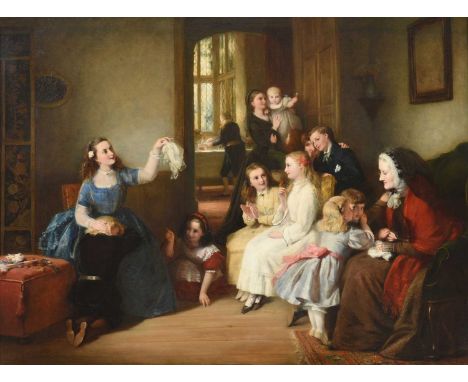 George Bernard O'Neill (1828-1917) "Forfeits"Signed, oil on canvas, 64.5cm by 100cmProvenance: WH Patterson, LondonExhibited: