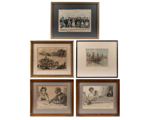 A collection of five prints Henry Heath after an unknown artist, 'ONCE!', dedicated to the King's cabinet ministers, coloured