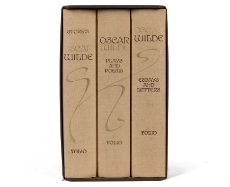 Folio Society - Wilde (Oscar) 'Stories', 'Poems and Plays' and 'Essays and Letters'. 3 vols. With portrait frontispiece, Merl