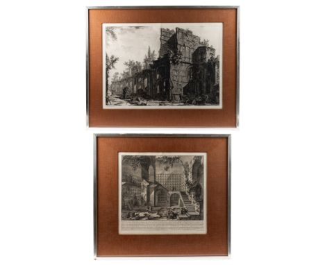 Giovanni Battista Piranesi (Italian 1720-1778) ‘Veduta interna della Stanza’, etching; 38cm x 41cm; together with ‘Cavalier P