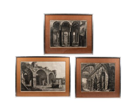 Luigi Rossini (Italian 1790-1857) Three architectural engravings to include 'Veduta Generale del gran Tempio della Pace'.43cm