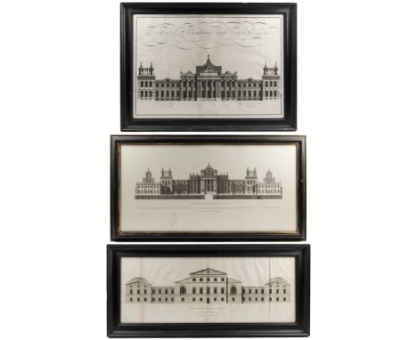 A collection of three architectural prints Consisting of Thomas White (c1730-c1775) after John Wolfe, the northeast front of 