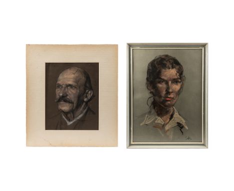 Two portraits The first Aubrey F Sykes (20th century), a portrait of a young lady, pastel on paper, signed lower right 'Sykes