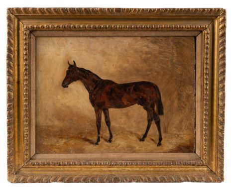 J A Wheeler (c.1850-1900) A portrait of the horse 'Ladas' winner of The Derby in 1894, oil on board.15cm x 21cmQty: 1Some los