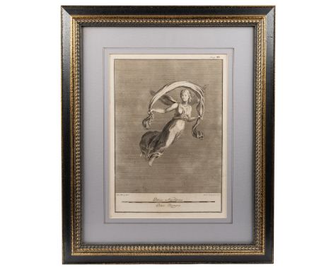 A collection of nine decorative prints Seven by Giovanni Elia Morghen from the ancient Roman frescoes Herculaneum 18th-centur