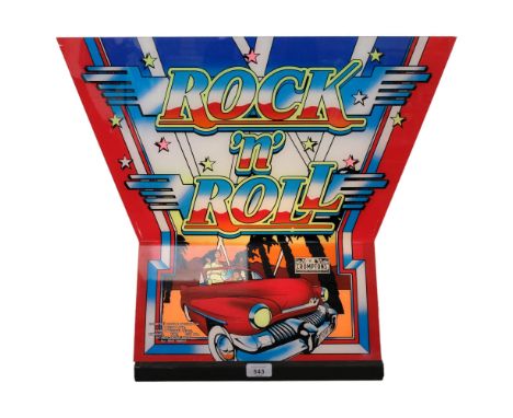 CROMPTONS - a Cromptons Leisure Machine perspex panel "Rock and Roll", mounted with light fitting, H51cm 