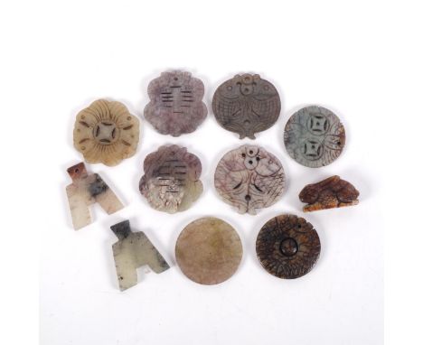 A group of jade and nephrite pendants etc (11)