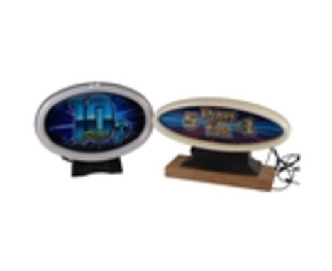 2 fruit machine light boxes, tallest 37cm