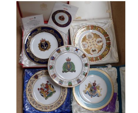 5 boxed Spode commemorative plates, including Bristol Charter, 27cm, and Royal Navy submarine plate 