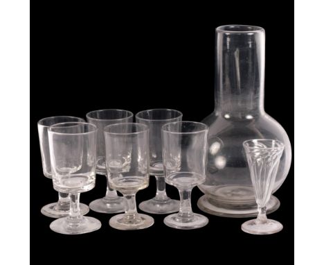 Lot - A SET OF SIXTEEN MID-CENTURY MODERN CHAMPAGNE FLUTES AND RED WINE  GLASSES, PROBABLY PUKEBERG, 20TH CENTURY