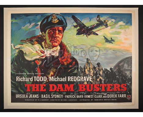 Probably the rarest War genre poster in existence. This is a linen-backed Quad for "The Dam Busters" (1955). Based on the Pau