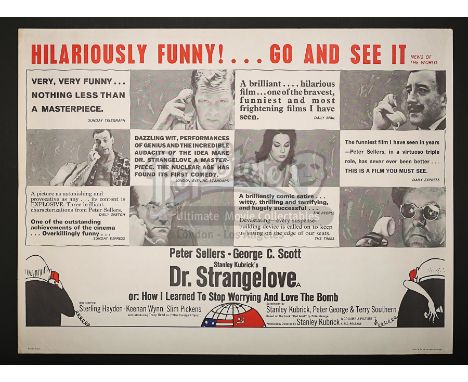A Style-B "credits" Quad poster for this 1964 satirical take on the Cold War, both Stanley Kubrick and Peter Sellers being Os