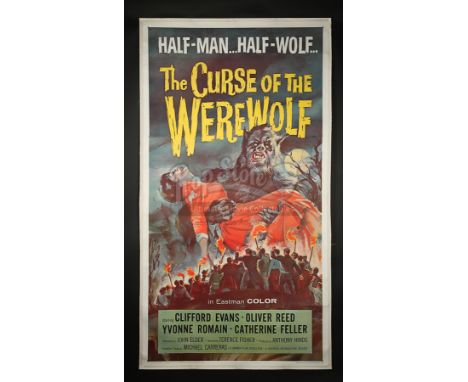 Fabulous Werewolf poster illustration for this 1961 Hammer Horror film starring Oliver Reed, the poster now linen-backed.Arti