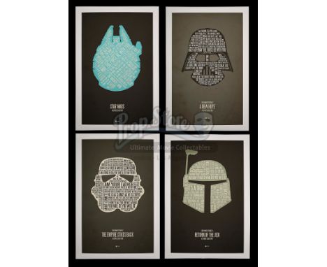 Four re-imagined Star Wars posters by the artist Gerod Gibson, each design being made up with quotes from the films.Artist: G