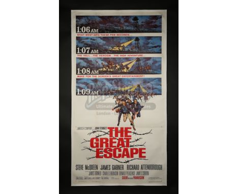 Highly collectible WWII genre linen-backed poster, the film starring Steve McQueen and based on the true story of a mass esca