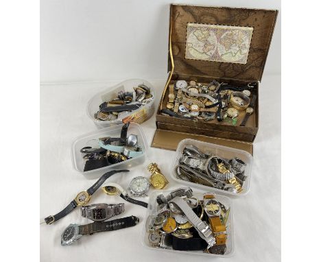 A large collection of vintage and modern watches, watch parts, straps and movements, in varying conditions. To include: Smith