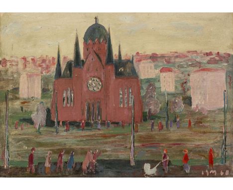 Mühlenhaupt, Kurt (Klein Ziescht, Zehdenick 1921-2006) Spaziergänger rund um die Heilig-Kreuz-Kirche in Berlin-Kreuzberg  Mon