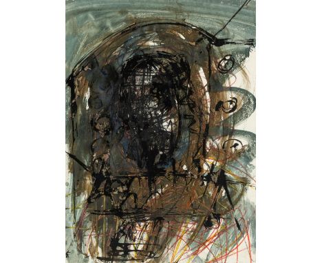 G'Schrey, Paran (Calicut/Indien, Berlin 1927-1967) Abstrakte Komposition  (um 1962) Sign. Aquarell auf F. G. Checchi Pescia-B