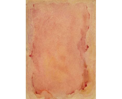 Graubner, Gotthard (Erlbach, Neuss 1930-2013) Ohne Titel Rücks. sign. u. dat. 1959. Aquarell in Rosé auf bräunl. Papier. Ca. 