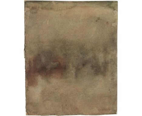 Graubner, Gotthard (Erlbach, Neuss 1930-2013) Ohne Titel Rücks. sign. u. dat. 1960. Aquarell in Graubraun. Ca. 17,3×14 cm (un