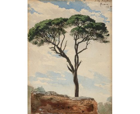 Kunstreisender in Italien (E. 19. Jh.) Rom und Umgebung  Rom, 1890 Drei Aquarelle auf zwei Blättern, betit. u. dat.  a)  Schi