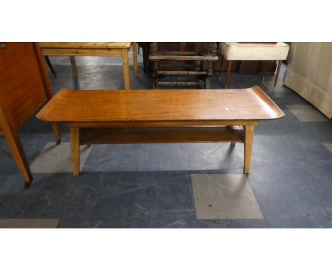 A 1970's Coffee Table with Stretcher Shelf, 112cm 