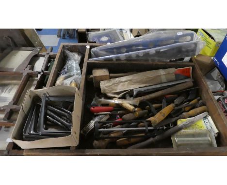 A Carpenters Tool Case Containing Vintage Tools. 71cm Wide 