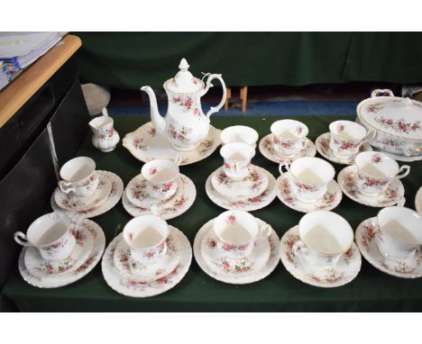 A Collection of Royal Albert Lavender Rose Tea and Coffee Wares to Include Six Teacups and Saucers, Six Coffee Trios, Cake Pl