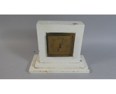 An Art Deco Barometer on Stepped Plinth Base, 26cm Wide 