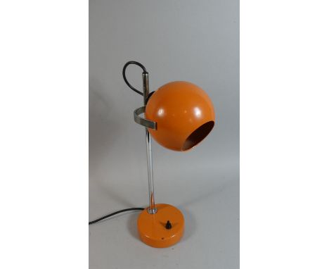 A 1960's Chrome Table Lamp with Globe Shade, 38cm High 