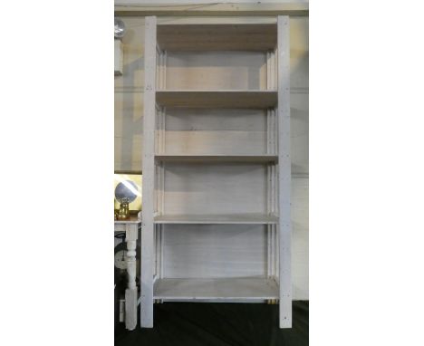 A Painted Pine Five Shelf Unit, 83cm Wide 