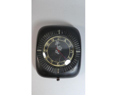 A Vintage Art Deco Bakelite Wall Clock, 28cm High 