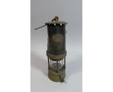 A 19th Century Brass and Steel Miner's Safety Lamp 