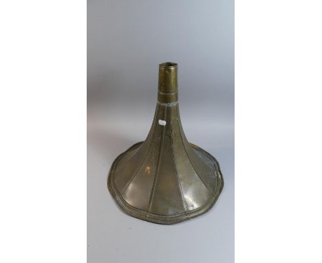 A Vintage Brass Gramophone Horn, 39cm High 