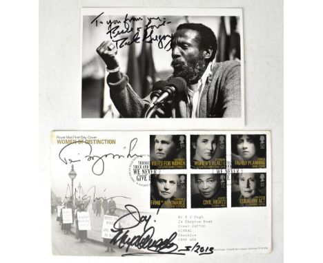 CIVIL RIGHTS; a first day cover bearing three signatures, Toni Morrison, Maya Angelou and Alice Walker, also a black and whit