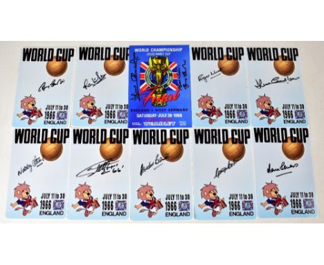 WORLD CUP 1966; ten pieces of small ephemera bearing signatures of the various English players (10).We have not authenticated