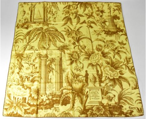GIEVES &amp; HAWKES OF OLD BOND STREET SAVILE ROW LONDON; a commemorative scarf depicting various British campaigns, 'To the 