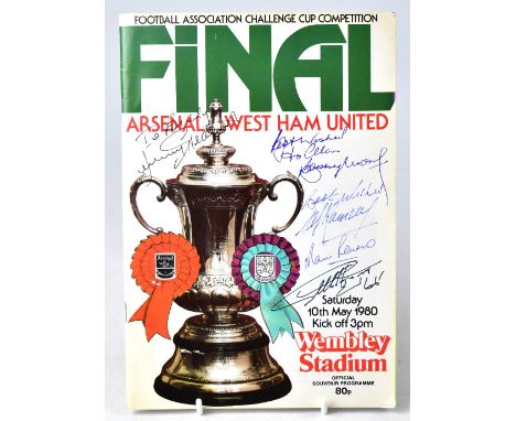 FOOTBALL; 1980 FA Cup Final, Arsenal v West Ham United programme bearing multiple signatures, both to the cover and to the in